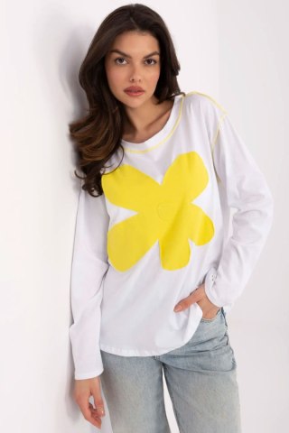 Bluzka Model MI-BZ-M6169.03 White/Yellow - Italy Moda