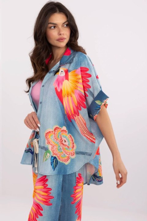 Koszula Damska Model DHJ-KS-19007-6.86 Blue - Italy Moda