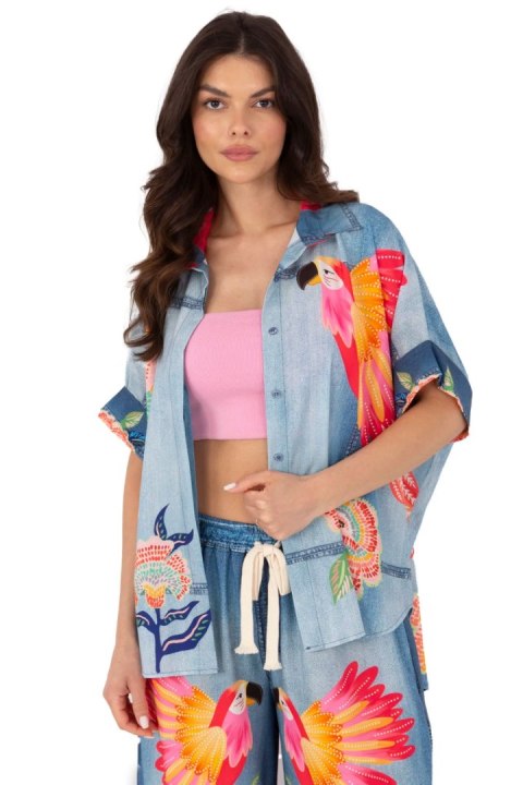 Koszula Damska Model DHJ-KS-19007-6.86 Blue - Italy Moda