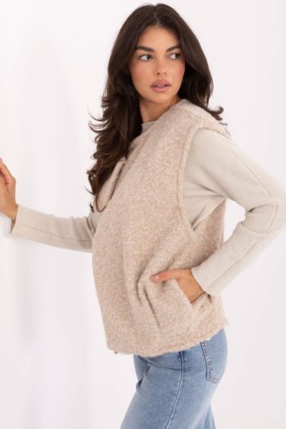 Kamizelka Model IT-KZ-FL9622.29P Light Beige - Rue Paris