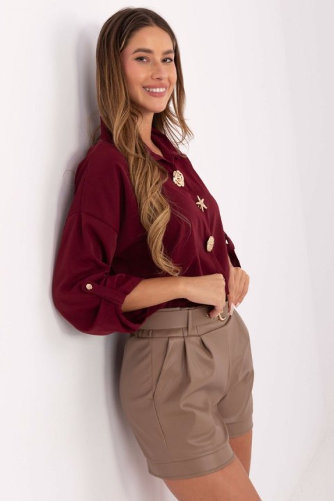 Koszula Damska Model MI-KS-4192.34 Bordo - Rue Paris