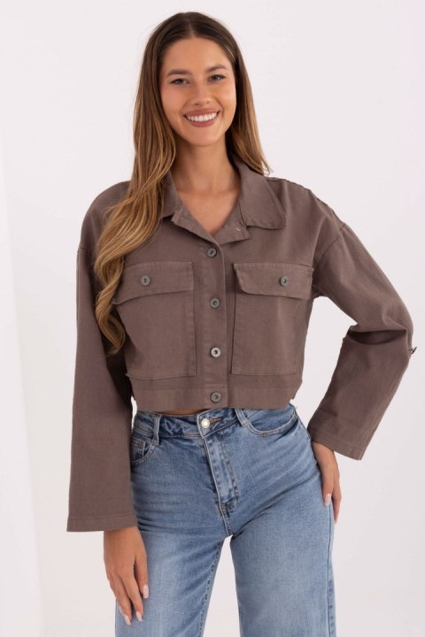 Kurtka Damska Model IT-KR-FL7029.72 Dark Beige - Rue Paris