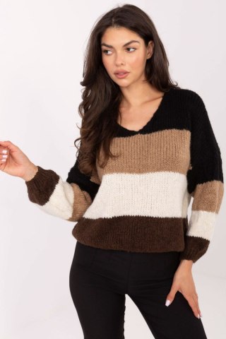 Sweter Damski Model MI-SW-0409.85 Black/Brown - Rue Paris
