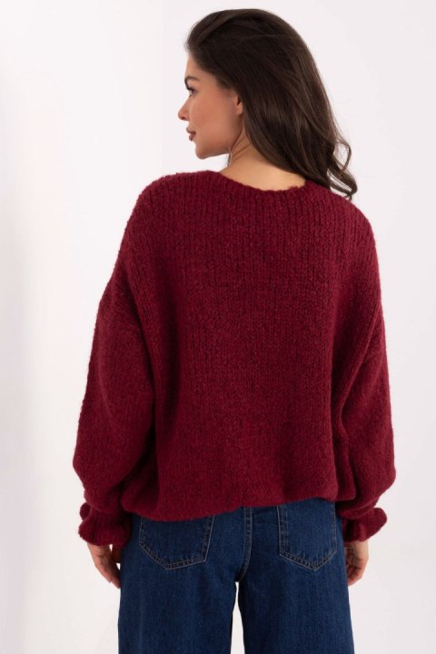 Sweter Kardigan Model MI-SW-0904.82 Bordo - Rue Paris