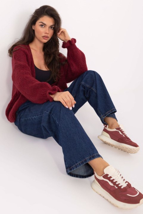 Sweter Kardigan Model MI-SW-0904.82 Bordo - Rue Paris