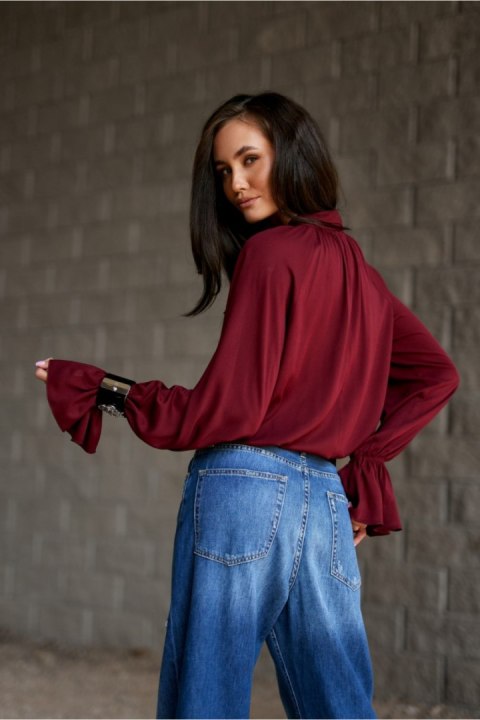Bluzka Model Isabel BOR BLU0217 Bordo - Roco Fashion