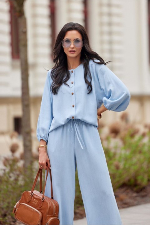 Koszula Damska Model Zaya BLU0212 J08 Blue - Roco Fashion