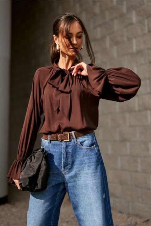 Bluzka Model Isabel CBR BLU0217 Dark Brown - Roco Fashion