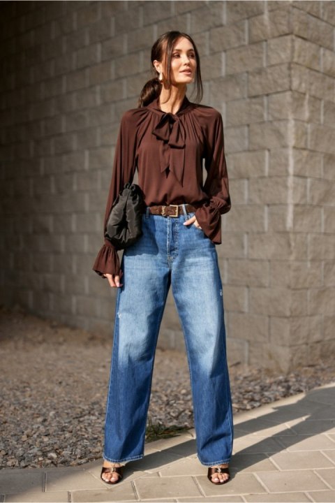 Bluzka Model Isabel CBR BLU0217 Dark Brown - Roco Fashion