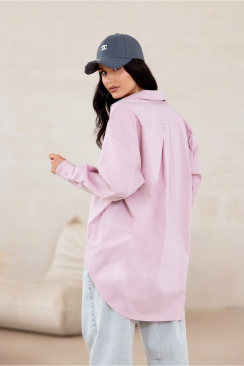 Koszula Damska Model Carolina ROZ BLU0155 Pink - Roco Fashion