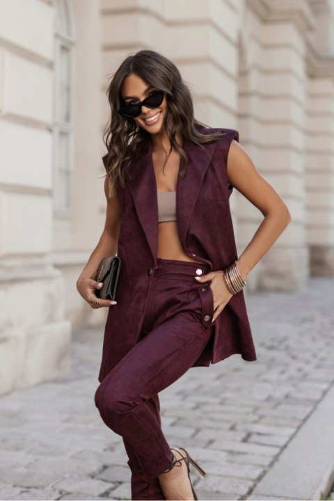 Kamizelka damska bordowa