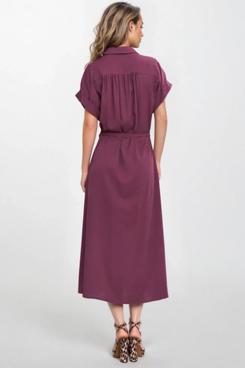 Sukienka Koszulowa sukienka midi S270 Śliwka - Nife