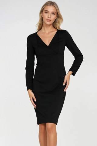 Sukienka z kopertowym dekoltem S276 Black - Nife
