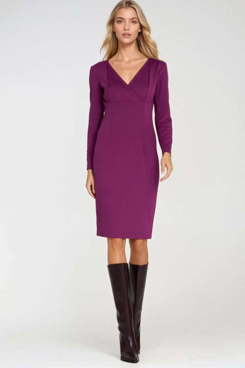 Sukienka z kopertowym dekoltem S276 Purpura - Nife