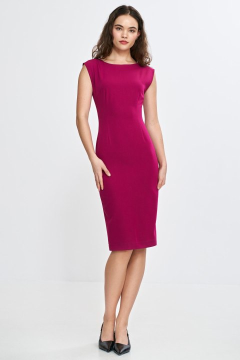 Sukienka z subtelnym dekoltem na plecach S266 Fuksja - Nife