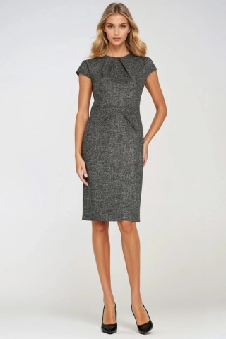 Sukienka z zakładkami na dekolcie Z275 Black - Nife