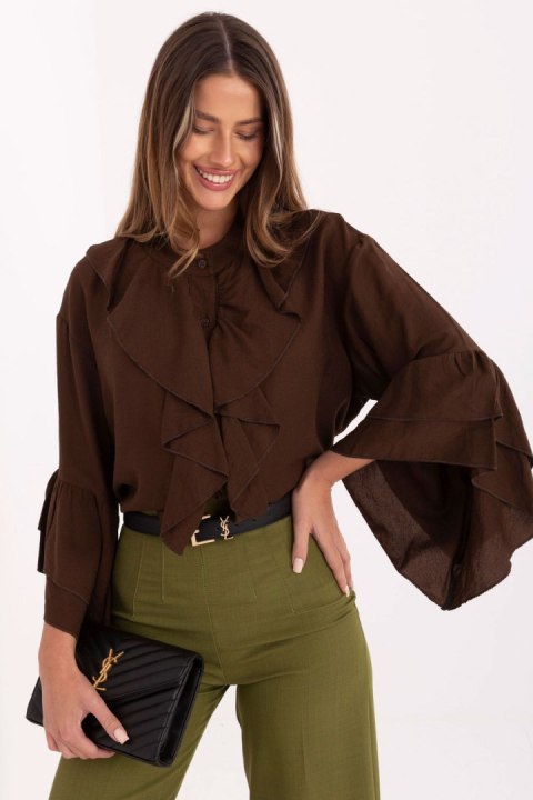 Koszula Damska Model MI-KS-32330.05P Brown - Rue Paris