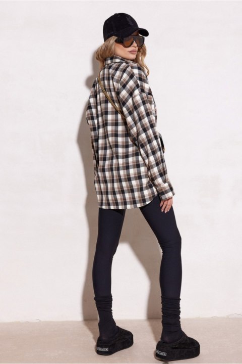 Koszula Damska Model Katnis A43 BLU0221 Krata - Roco Fashion