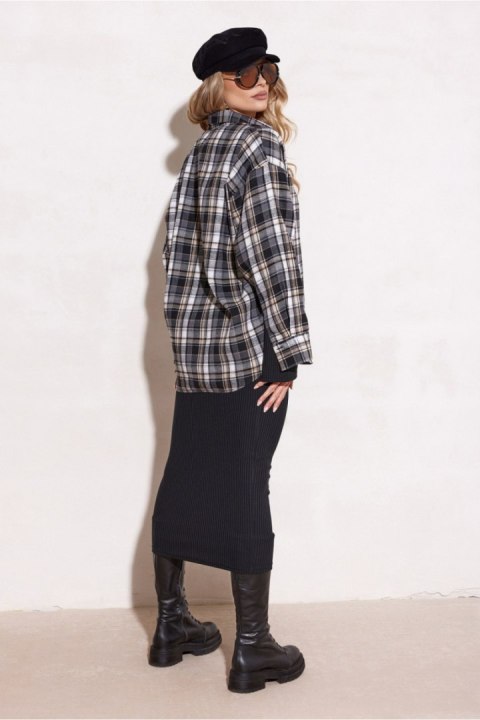 Koszula Damska Model Katnis A44 BLU0221 Krata - Roco Fashion