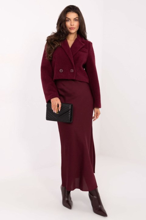 Płaszcz Damski Model IT-KR-FL9730.23 Bordo - Rue Paris