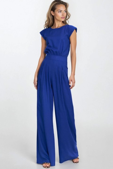 Kombinezon z rayonu z nogawkami palazzo KM42 Indygo - Nife