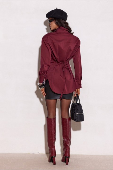 Koszula Damska Model Livia BOR BLU0225 Bordo - Roco Fashion