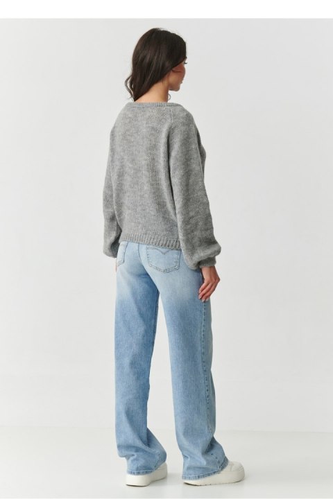 Sweter Damski Model S168 Grey Melange - Makadamia