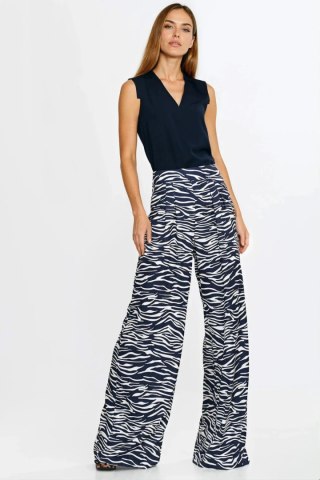 Bluzka bez rękawów z dekoltem V B213 Navy - Nife