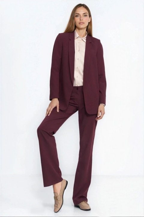Klasyczna niezapinana bordowa marynarka Z89 Bordo - Nife