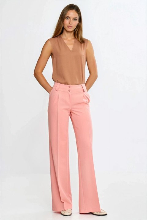 Bluzka bez rękawów z dekoltem V B213 Carmel - Nife