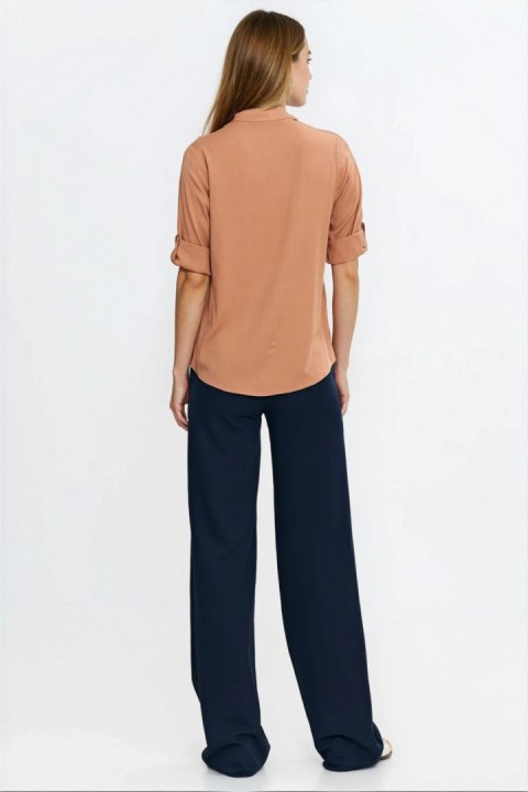 Bluzka z podwijanym rękawem B188 Carmel - Nife
