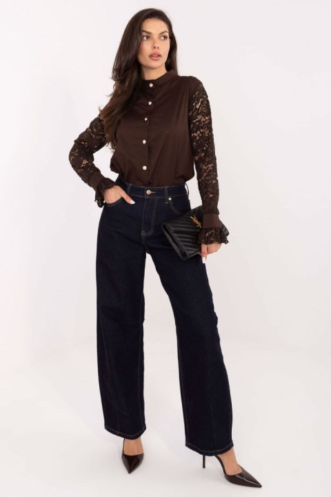 Koszula Damska Model MI-KS-C229.16P Dark Brown - Italy Moda