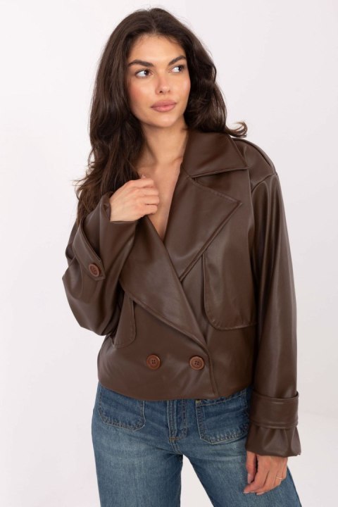 Płaszcz Damski Model IT-KR-FL9558.60 Brown - Rue Paris