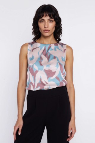 Bluzka o kroju trapezu bez rękawów B230 Flowers - Nife