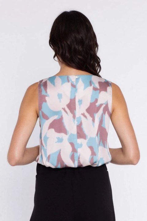 Bluzka o kroju trapezu bez rękawów B230 Flowers - Nife