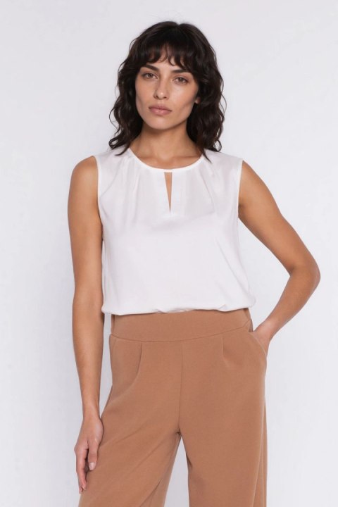 Bluzka z ozdobnym dekoltem B225 Ecru - Nife