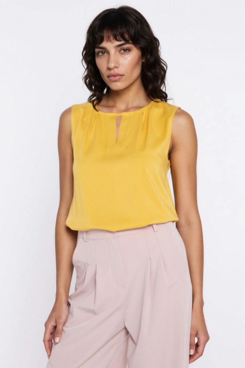 Bluzka z ozdobnym dekoltem B225 Yellow - Nife