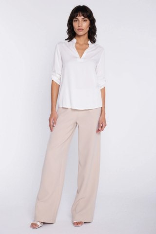 Bluzka z podwijanym rękawem B227 Ecru - Nife