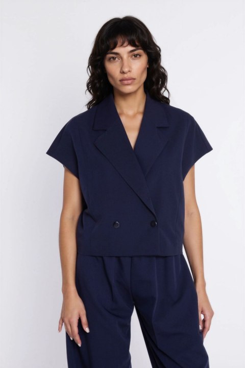 Dwurzędowy krótki żakiet Z96 Navy - Nife