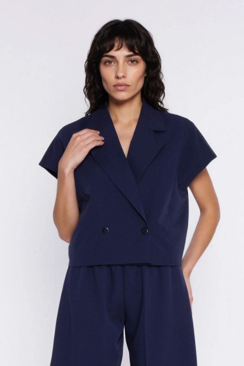 Dwurzędowy krótki żakiet Z96 Navy - Nife