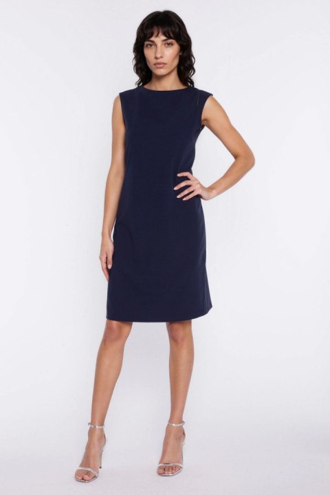 Sukienka z pęknięciem na ramieniu S293 Navy - Nife