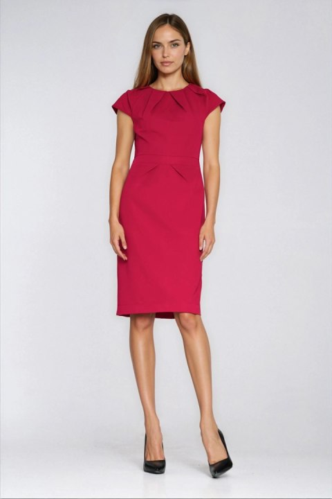 Sukienka z zakładkami na dekolcie S289 Red - Nife