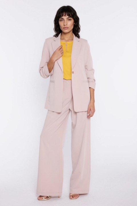 Żakiet z marszczonymi rękawami Z98 Beige - Nife