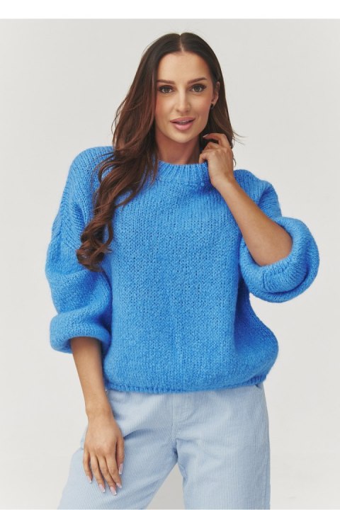 Sweter Damski Model C37 Blue Jeans - Makadamia