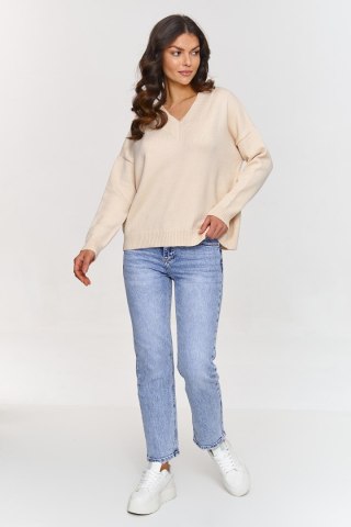 Sweter Damski Model S158 Light Beige - Makadamia