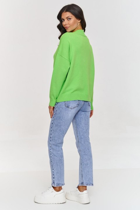 Sweter Damski Model S158 Limonka - Makadamia