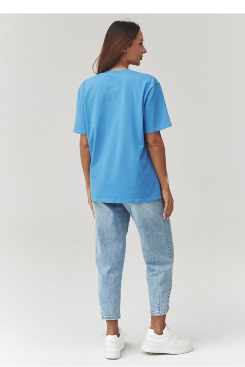 Tshirt Damski Model C41 Blue Jeans - Makadamia