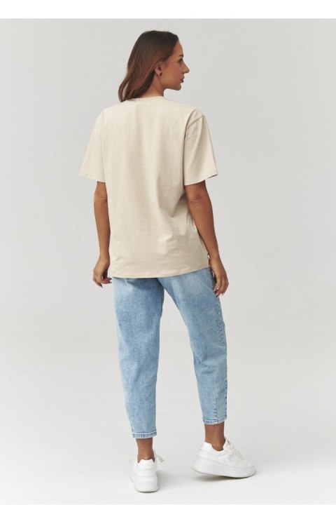 Tshirt Damski Model C41 Light Beige - Makadamia