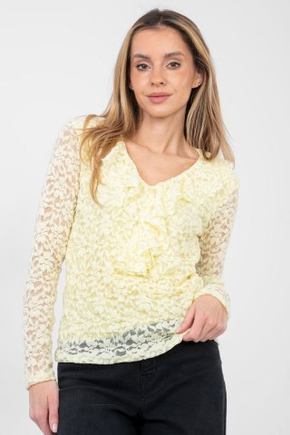 Bluzka Model MI-BZ-M6713.86 Light Yellow - Rue Paris