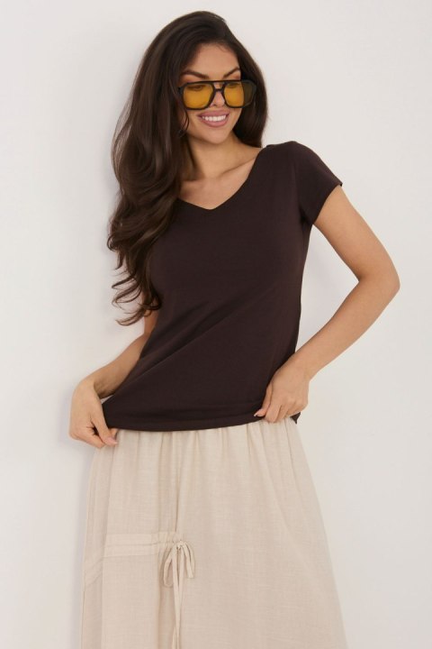 Bluzka Model RV-BZ-A1267.08 Dark Brown - Rue Paris